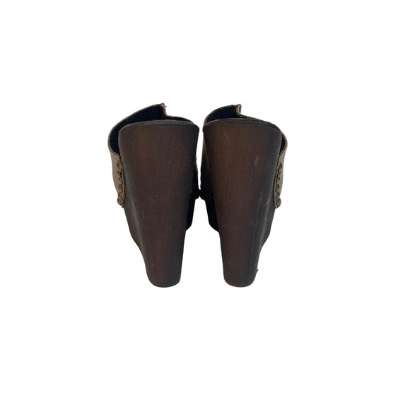 New Charles David Made in Italy Recchia Leather Platform Wedge Mules Women's 7 - Picture 4 of 7